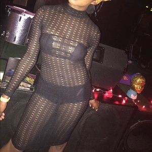 Mesh Knee Length Dress